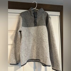 Old Navy Kids M (8) Gray and Black Button-Up Sweater Fleece
